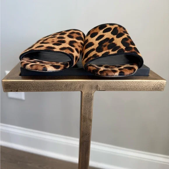 J.Crew Leopard Print Calf Hair Slide Sandals - Picture 5 of 11
